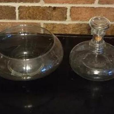 Ship's Decanter & Stopper, Stem Glassware And Bowl
