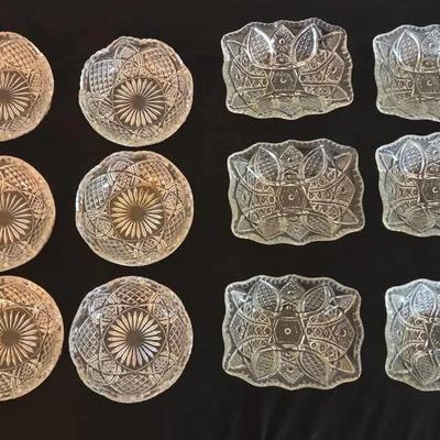 Vintage Pressed Glass Dessert/ Berry Bowls