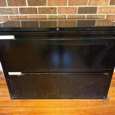 Black Filing Cabinet With Two Drawers 