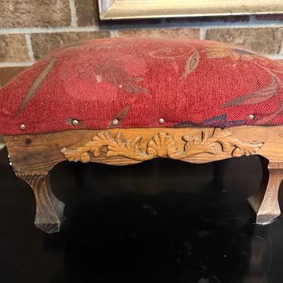 Antique Hand Carved Footstool