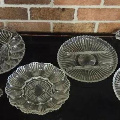 Vintage Serving Dishes / Relish Trays - 6pc