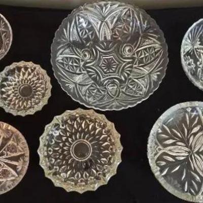 Misc Cut Glass Dishes -7pc