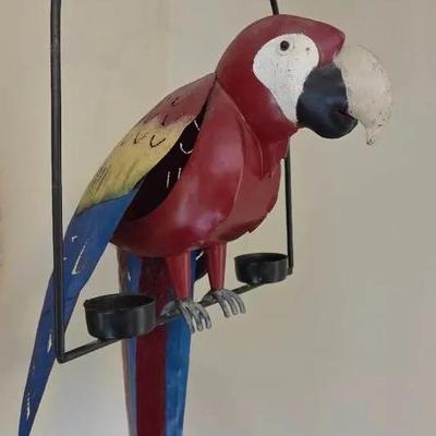 Colorful Metal Hanging Parrot 