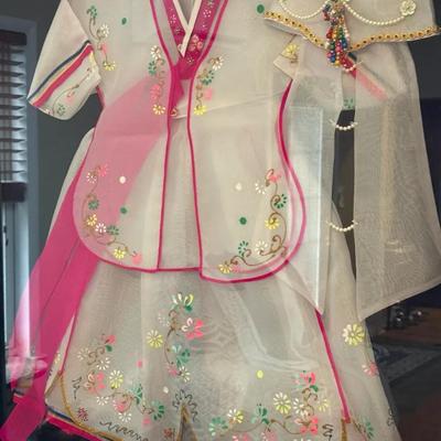 Vintage Korean Hanbok - Pink - Custom Framed