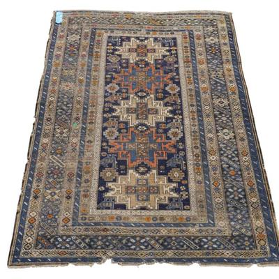 ANTIQUE CAUCASIAN KAZAK RUG LESGHI STAR