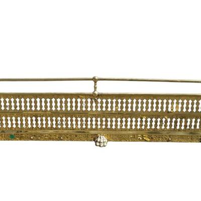 ENGLISH REGENCY PERIOD BRASS FIREPLACE FENDER