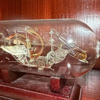 Mayflower Glass Ship in a Bottle 