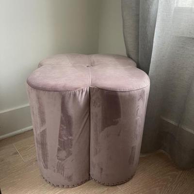 Pink plush flower stool $75