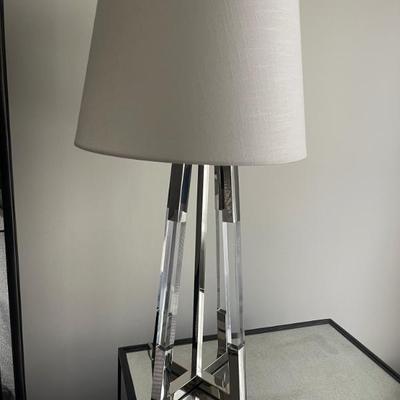 2x silver modern lamps ZGallerie Rollins $400 ea