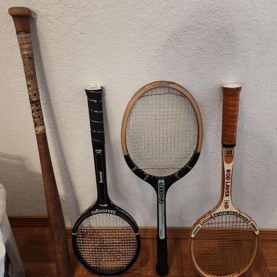 Tennis Rackets & Wooden Bat
