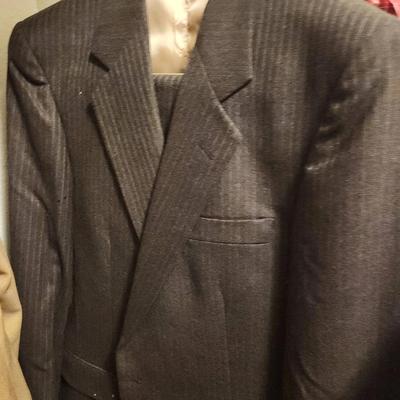 Three Men's Suits - Tan, Grey, Approximately 34W
