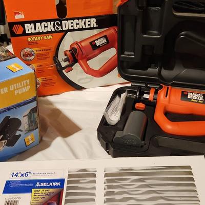 Black & Decker Rotary Saw (Appears New), Wayne Transfer Utility Pump & Return Air Grille