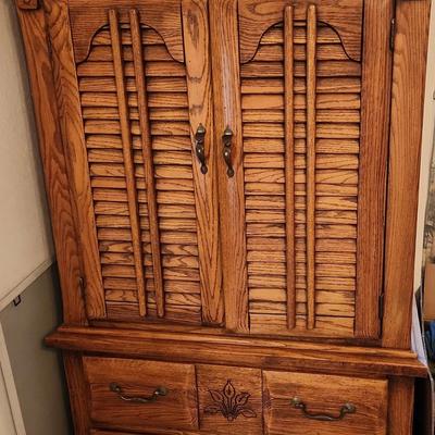 Large Wooden Armoire approx ~60x40 in