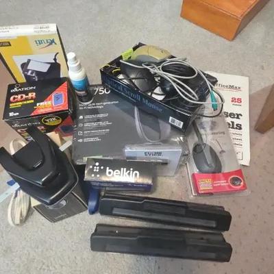 Office Supply Lot - Electric Pencil Sharpener, FixMe Stick, Hole Punchers
