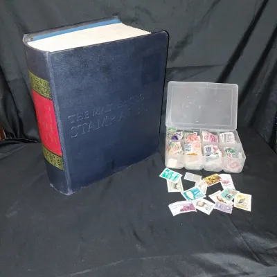 Sale Photo Thumbnail #116: HUGE ALBUM WITH MANY PAGES FILLED WITH STAMPS, MANY NOT. CONTAINER PACKED WITH STAMPS TO BE PUT INTO ALBUM A MUST HAVE FOR BEGINNERS AND LONG TIME COLLECTORS