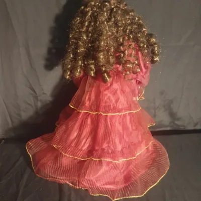 Sale Photo Thumbnail #448: APPROX. 17" TALL IN RED GOWN AND PARRASALE