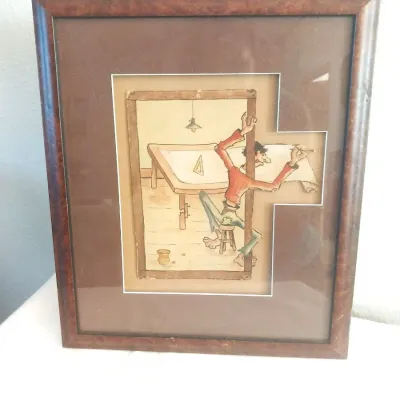 Sale Photo Thumbnail #479: USED MOSTLEY IN THE MID-20TH CENTURY. FRAMED PICTURE MEASURES  14X12"