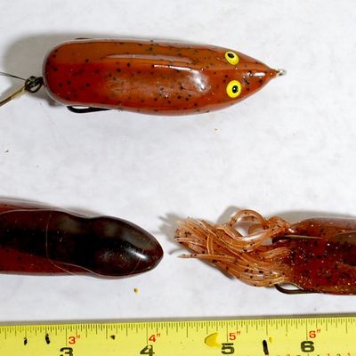 Lot of 3 Plastic / Rubber Topwater Weedless Mouse Lures (Mps6)