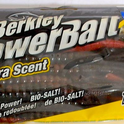 2 NEW Packages of Berkley Powerbait Plastic / Rubber Worms - 6 ct Green Pumpkin & 6 ct Red Shad (Bbc8)
