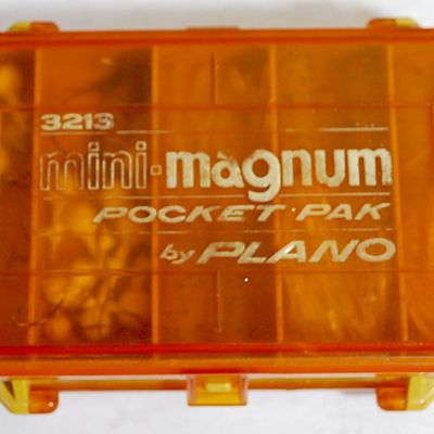 Plano Mini Magnum Tackle Box With Contents - Jig Lead Heads, Tube Lures, Hooks, Rings, Clips, & Trailer Hooks (Dan7)