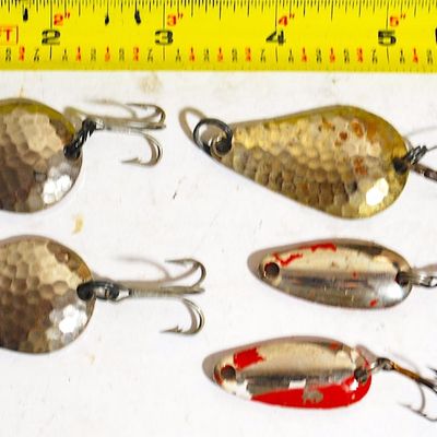 Lot of 5 Wonder Lure and Stee-Lee Spoon Lures (tys8)
