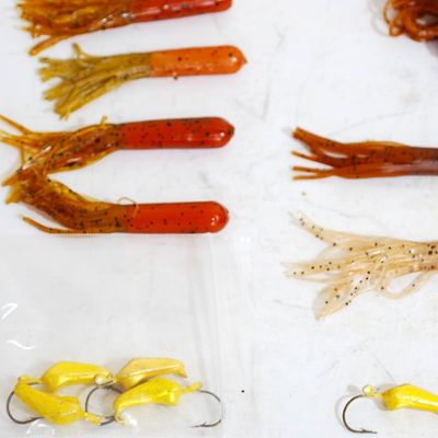 Lot of 38 Tubi Lures & 5 Lead Jig Heads BRAND NEW (Pjt4)