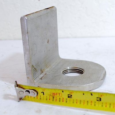 Large Stainless Steel Boat L-Bracket w/ Threaded Hole. (Jya6)