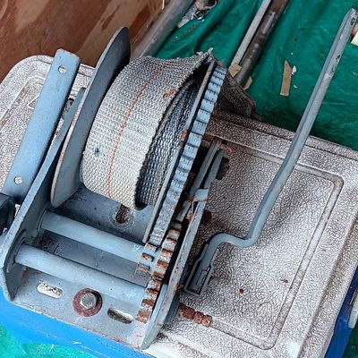 Large Heavy-Duty Boat Trailer Hand Crank Winch w/ Strap & Shackle