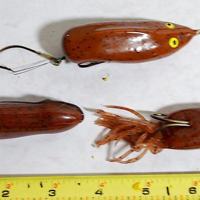 Lot of 3 Plastic / Rubber Topwater Weedless Mouse Lures (Mps6)