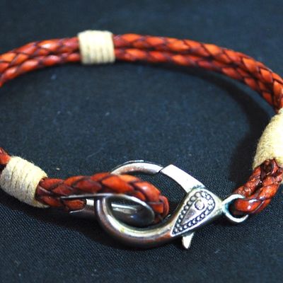 BRAND NEW Unisex Nautical Bracelet GENUINE LEATHER 8" SUPERB! (Clp)