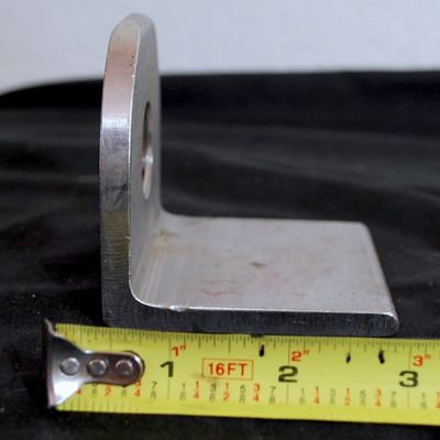 Large Stainless Steel Boat L-Bracket w/ Threaded Hole. (Jya6)
