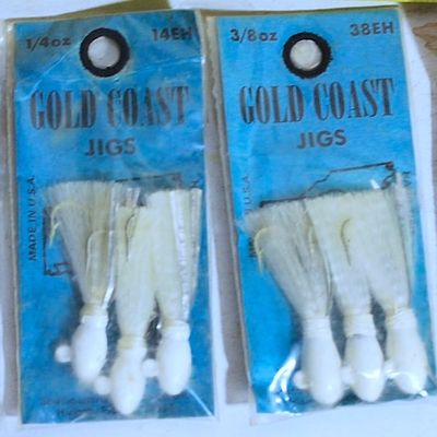 Lot of 4 Gold Coast Jigs / Bucktail & Foil Jigs 1/4 oz and 3/8 oz BRAND NEW OLD STOCK. (Rex6)