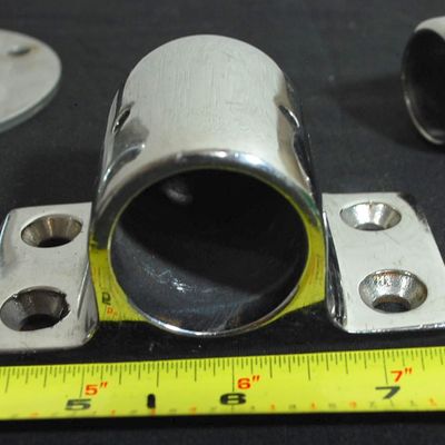 Lot of Stainless Steel Bow Rail / Railing / Pulpit / Bimini Top Boat Fittings & Parts. (Tya9)