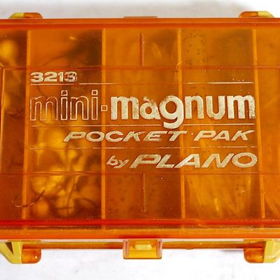 Plano Mini Magnum Tackle Box With Contents - Jig Lead Heads, Tube Lures, Hooks, Rings, Clips, & Trailer Hooks (Dan7)