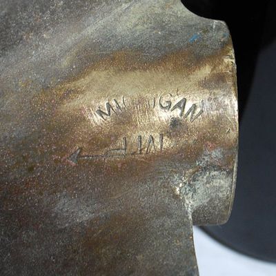 Vintage Bronze 3-Blade Boat Propeller 14x9 Made by Michigan Wheel Company Super Nice!