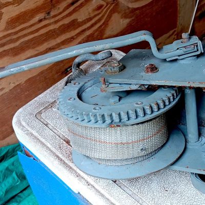 Large Heavy-Duty Boat Trailer Hand Crank Winch w/ Strap & Shackle