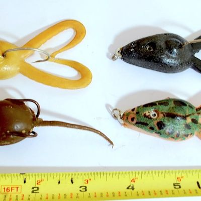 Lot of 4 Soft Rubber Topwater Lures - Nice! ALL FOR 1 MONEY! (Owt5)