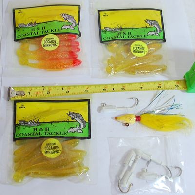 Lot of 27 NEW H&H Coastal Tackle Cocahoe Soft Jigs and 6 Misc. Jig Lead Heads (Mek4)