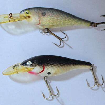 2 Crankbait Lures Rapala Deep Runner Shad Rap (Finland) & Rebel Shallow Floater (San4)