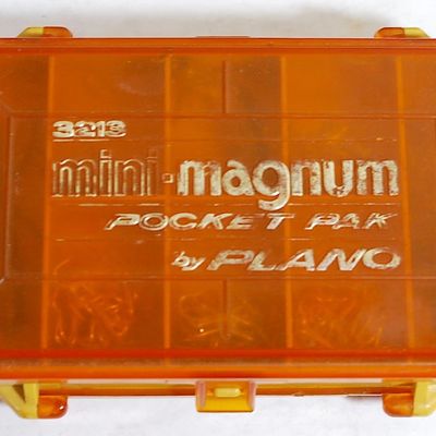 Plano Mini Magnum Tackle Box With Contents - Jig Lead Heads, Tube Lures, Hooks, Rings, Clips, & Trailer Hooks (Dan7)