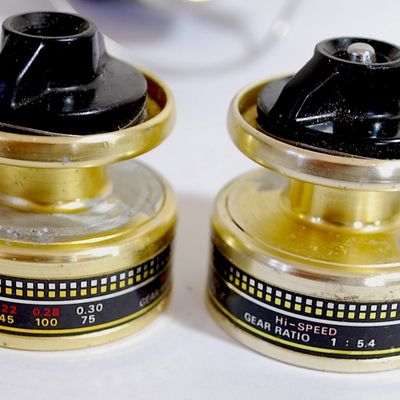 Vintage Daiwa Black Gold Spinning Reel BG10 & 2 Spare Matching Spools - Japan (Eeg4)