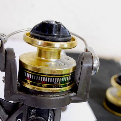 Vintage Daiwa Black Gold Spinning Reel BG10 & 2 Spare Matching Spools - Japan (Eeg4)