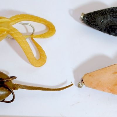 Lot of 4 Soft Rubber Topwater Lures - Nice! ALL FOR 1 MONEY! (Owt5)