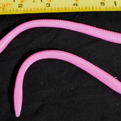 Lot of 3 Packages of Strike King 6" Finesse Worms BUBBLE GUM Pink (Aur9)