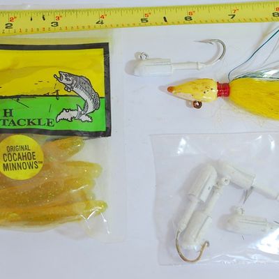 Lot of 27 NEW H&H Coastal Tackle Cocahoe Soft Jigs and 6 Misc. Jig Lead Heads (Mek4)