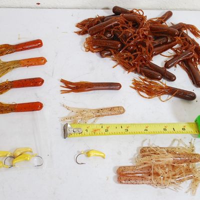 Lot of 38 Tubi Lures & 5 Lead Jig Heads BRAND NEW (Pjt4)