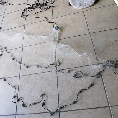 4 Ft Monofilament Cast Net 1/2" Mesh Easy To Throw! Like New!!