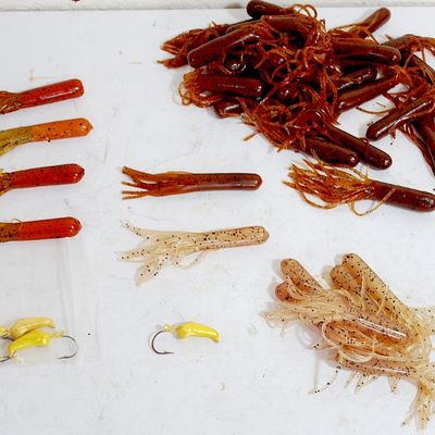 Lot of 38 Tubi Lures & 5 Lead Jig Heads BRAND NEW (Pjt4)