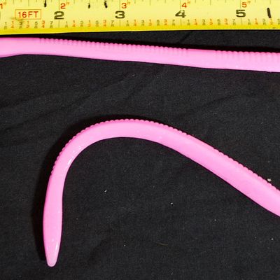 Lot of 3 Packages of Strike King 6" Finesse Worms BUBBLE GUM Pink (Aur9)