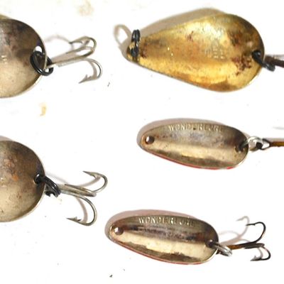 Lot of 5 Wonder Lure and Stee-Lee Spoon Lures (tys8)